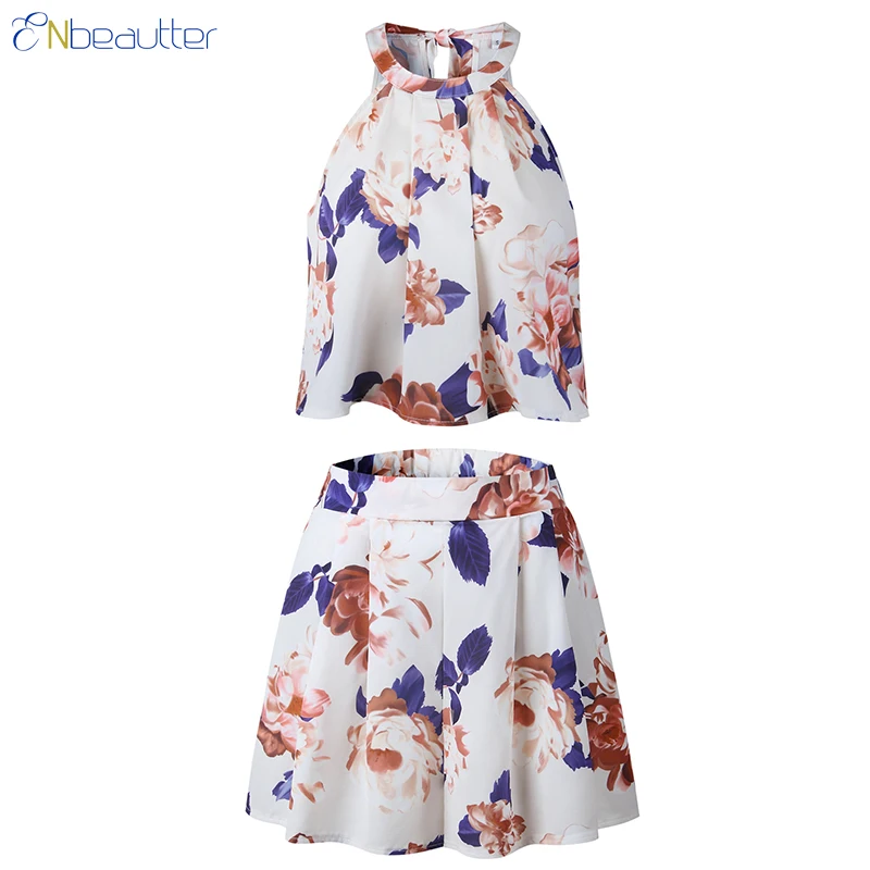ENbeautter Two Piece Set Summer Female Halter Dew ...