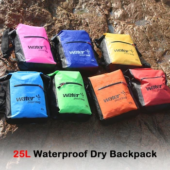 

25L Outdoor Climbing Waterproof Dry Bag Rucksack Floating Backpack Sports Bag Cover Camping Hiking Rafting Boating Trekking Bag
