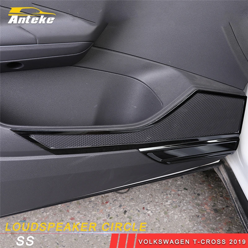 

ANTEKE for Volkswagen T-CROSS 2019 Car Styling Door Gate Loudspeaker Circle Cover Trim Frame Sticker Interior Accessories