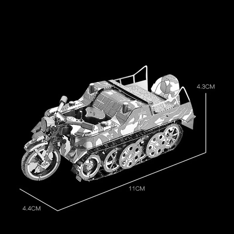 3D DIY металлическая головоломка из нержавеющей стали в Военном Стиле бронированный автомобиль/дорожное строительство стереоскопическая Сборная модель головоломки детские игрушки - Цвет: Motorcycle LD