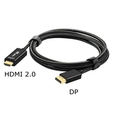4 K порт дисплея к HDMI 2,0 адаптер дисплея Порт DP штекер к HDMI2.0 Мужской конвертер видео аудио кабель 2 м для HDTV проектор ноутбука