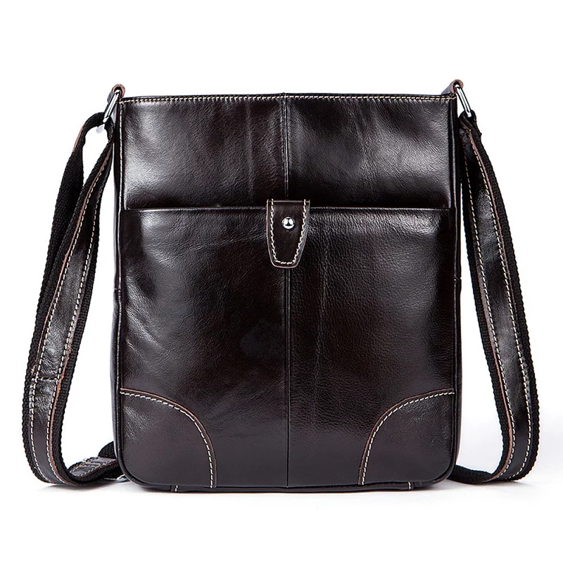 

2019 Men Vintage Casual Handbags Durable Genuine Leather Single Shoulder&Crossbody Bag Travel Zipper Item Organizer Wholesale