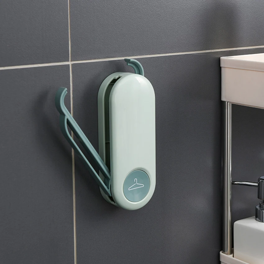 

Nordic Style Sticky Wall-mounted Hanger Storage Rack Bathroom Foldable Clothes Rack Holder Space-saving ABS Organizer Shelf