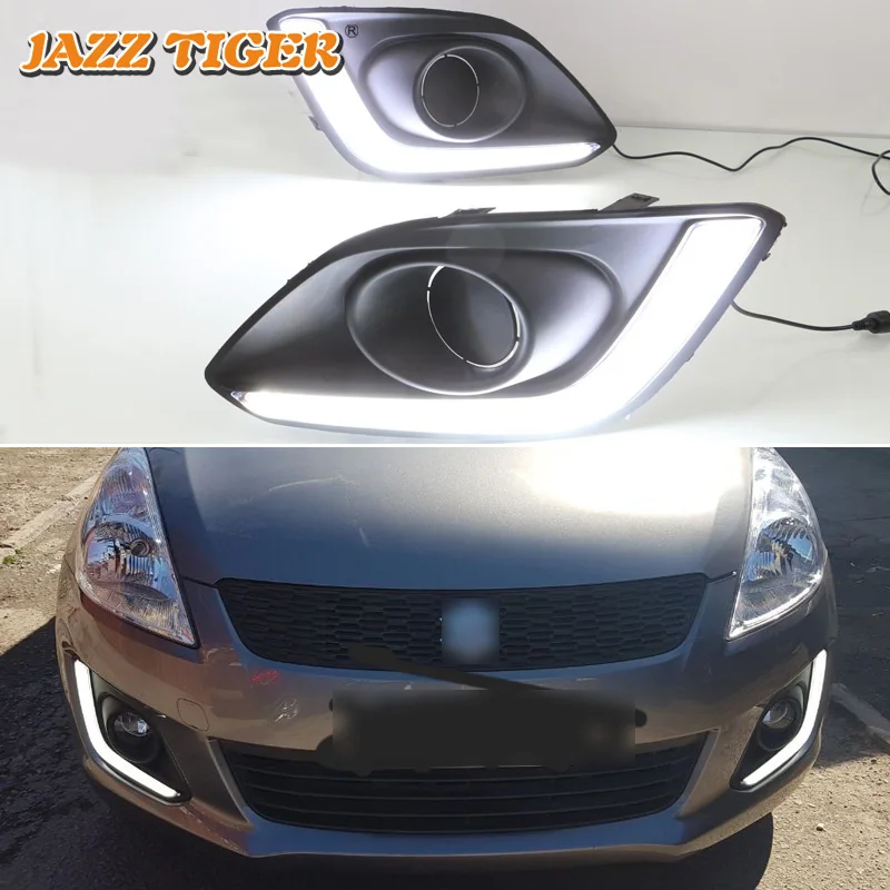 

JAZZ TIGER 2PCS Auto Dimming Function Car DRL Lamp 12V Daylight LED Daytime Running Light For Suzuki Swift 2014 2015 2016