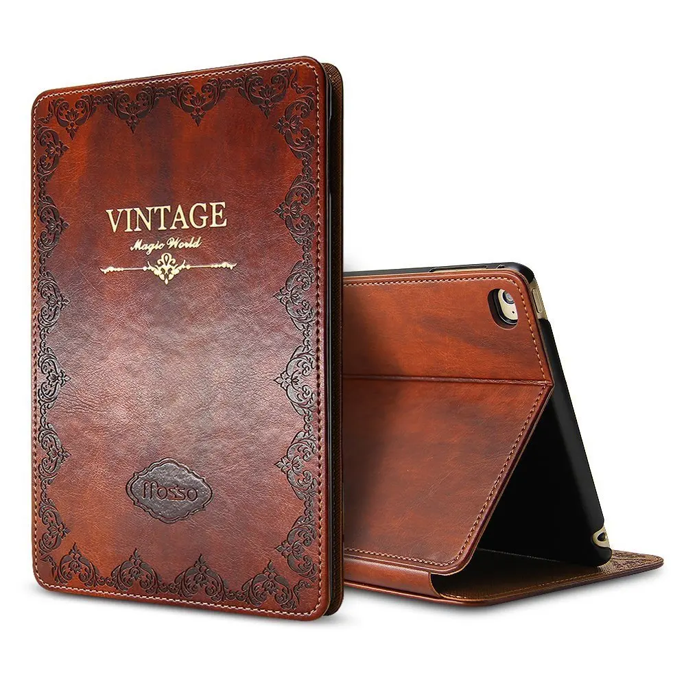 

For iPad 2 3 4 Case 9.7 Inch Cover Luxury Genuine Leather Smart Cover Business Stand Holder Fashion Book Old Model