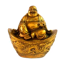 Латунь Скульптура Дракон и Феникс слитка Смеющийся Будда Статуи+ mxsabrina красная строка браслет m5031