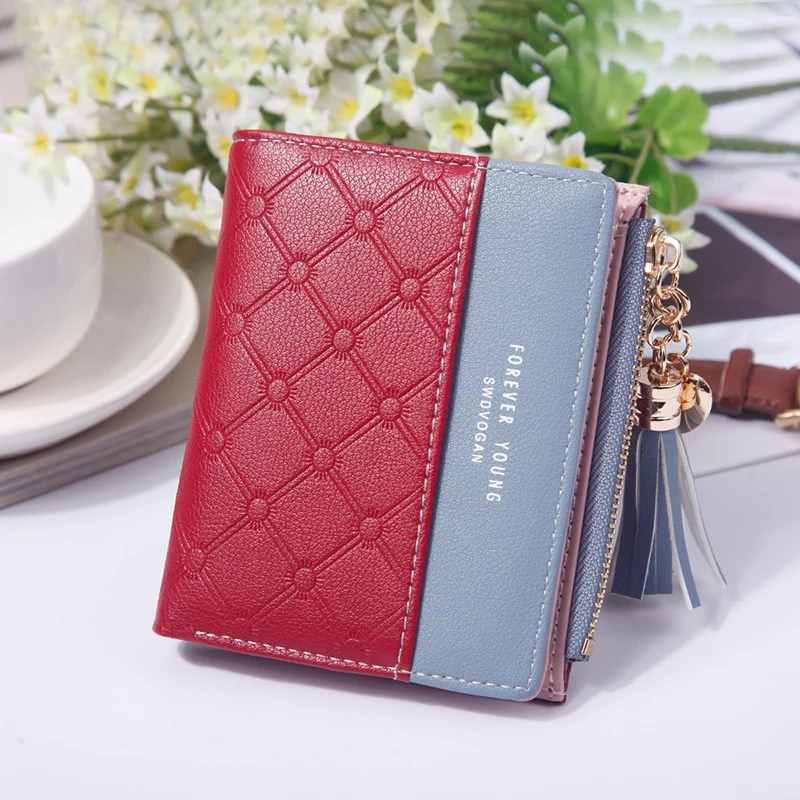 

LANZHIXIN Leather Women Wallets with Coin Pocket Patchwork Slim Ladies Wallet Small Womens Wallets and Purses for Credit Cards