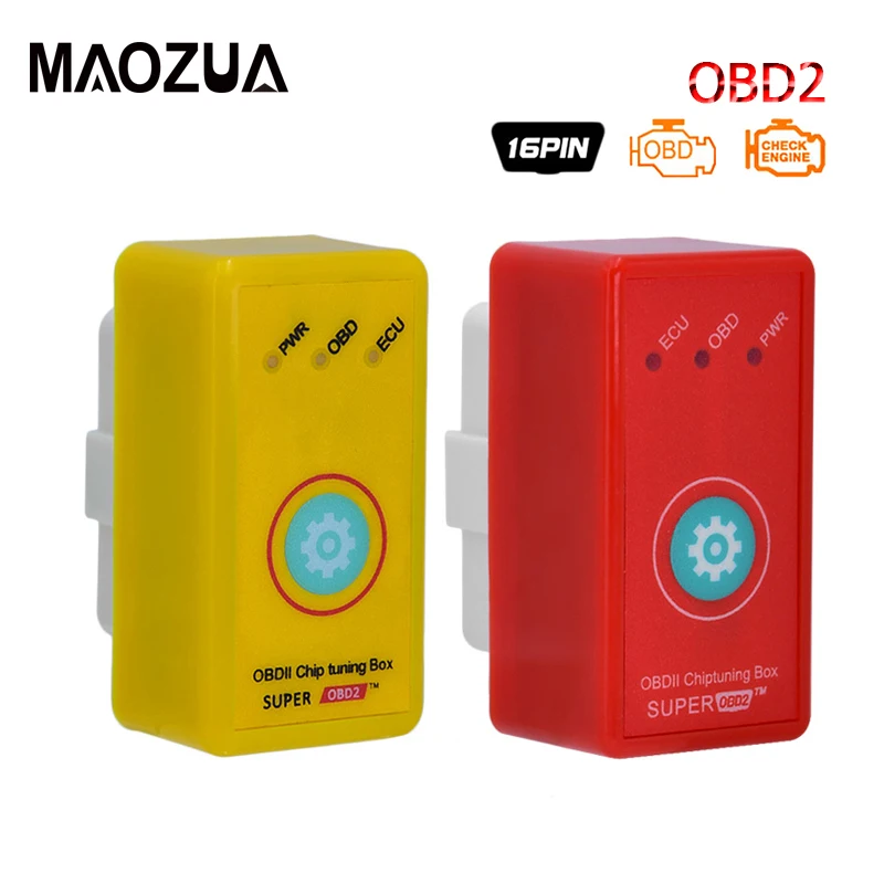 ##BUY Super OBD2 ECU Chiptuning Box Reset Key Car Super OBDII ECU Programmer More Power Torque Car Turning ECU OBD PWR