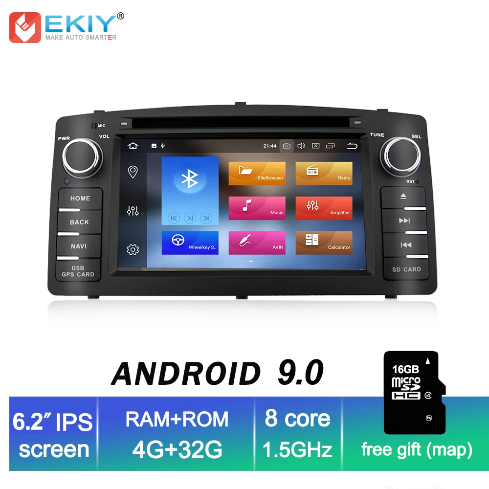 Sale EKIY IPS DSP 2 Din Android 9.0 4G 32G Car DVD Multimedia Player For Toyota Corolla E120 BYD F3 GPS Navi Stereo Audio Auto Radio 0