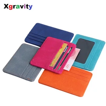 

Xgravity Lizard Skin Multi Place Card Holder Elegant Cow Leather Woman Fashion Coin Purse Male Genuine Leather Wallets H065
