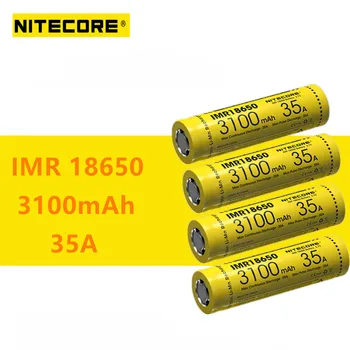 

4pcs original Nitecore IMR18650 IMR 18650 3100mAh 35A 3.7v batteries High Drain Rechargeable Battery Ideal for Vaping Devices
