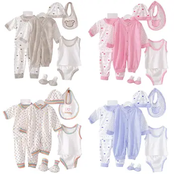

8Pcs Newborn Infant Kids Baby Boy Girl T-shirt Tops+Pants Outfits Clothes Set
