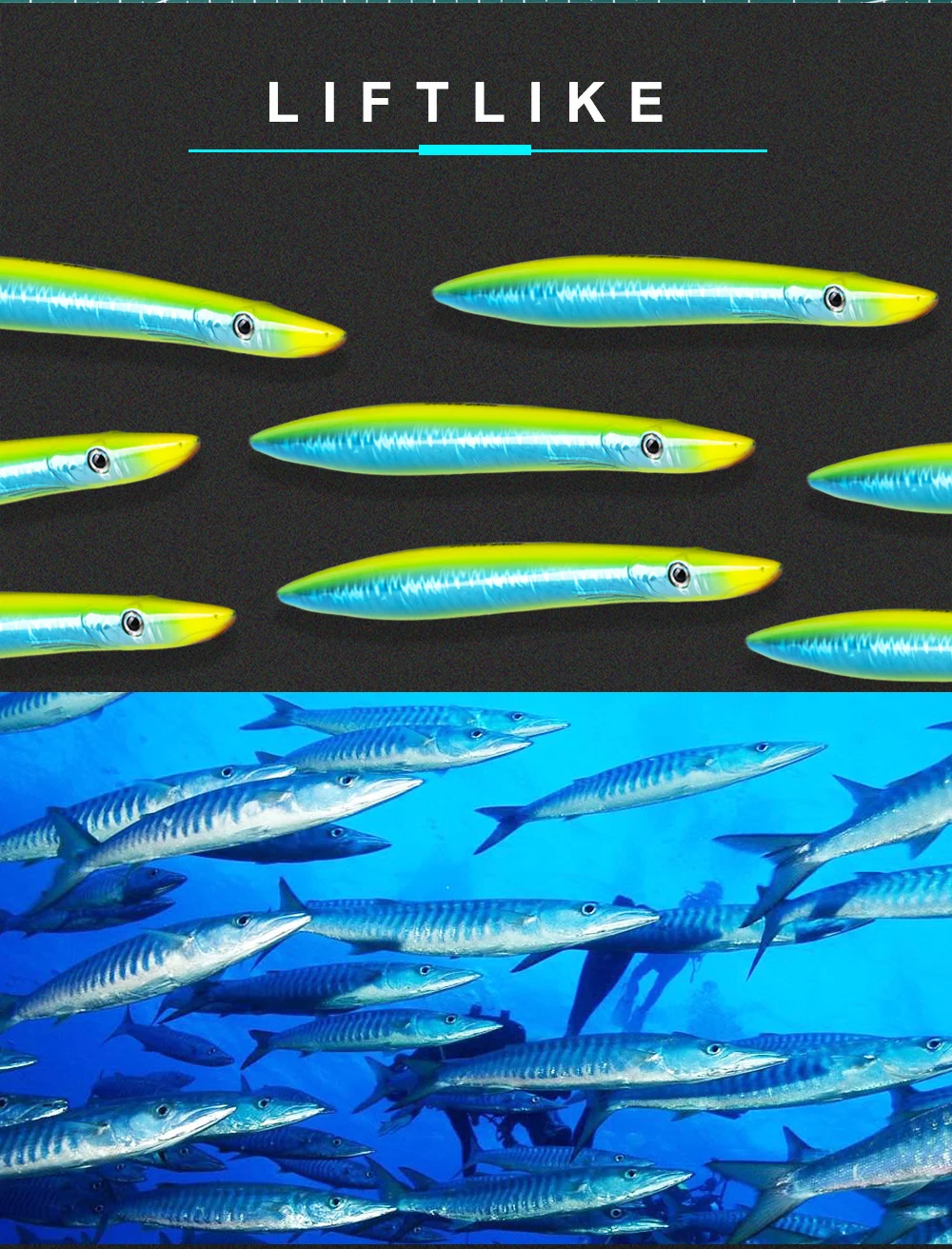 Hunthouse рыболовная приманка-карандаш Barracuda, поверхностная приманка, 180 мм/30 г, 200 мм/40 г, длинная литая приманка, плавающая рыба, синяя рыба, тунец