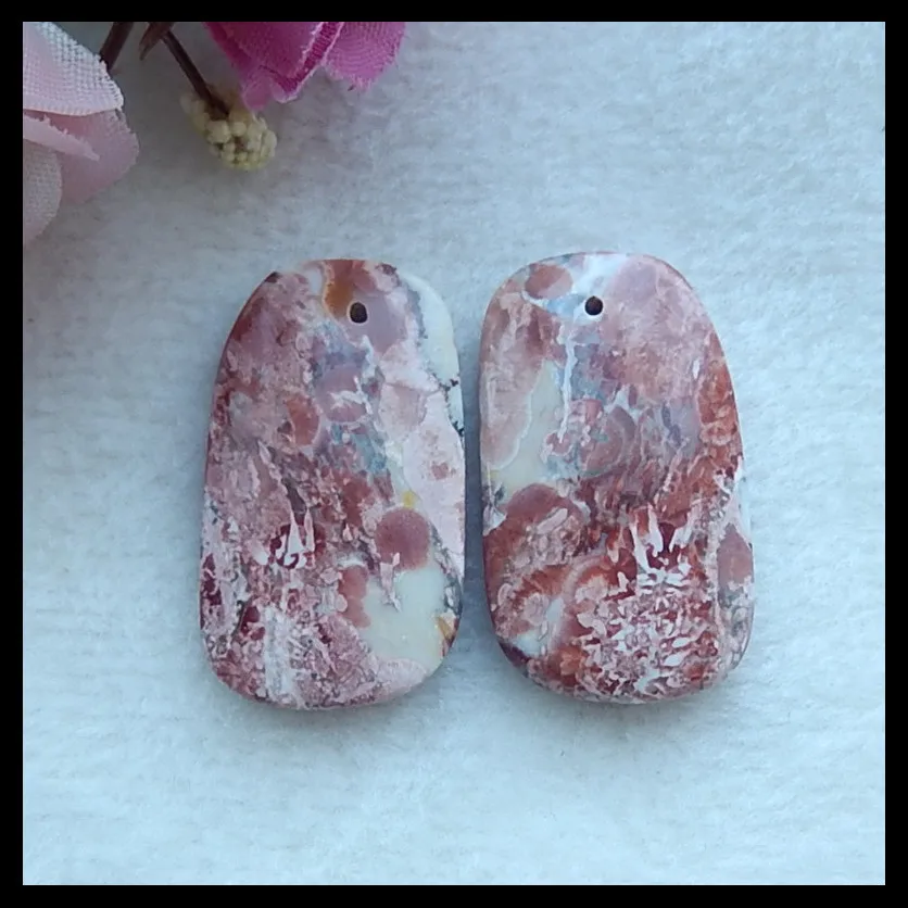 

Orbicular Rhyolite Birds'Eye Jasper fashion woman Earring Beads,Semi-precious stones jewelry accessories,29x16x3mm,5.9g