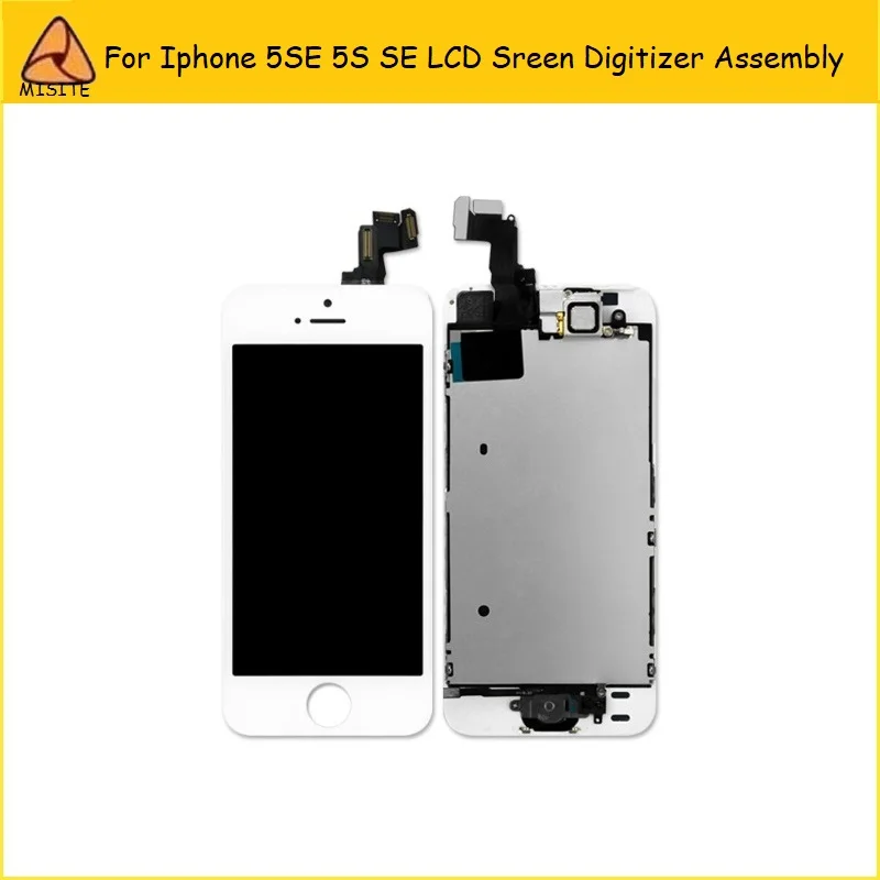 Full set LCD For iPhone 5SE SE 5S LCD Display Touch Screen Digitizer Assembly Complete+Home Button flex+Front Camera flex