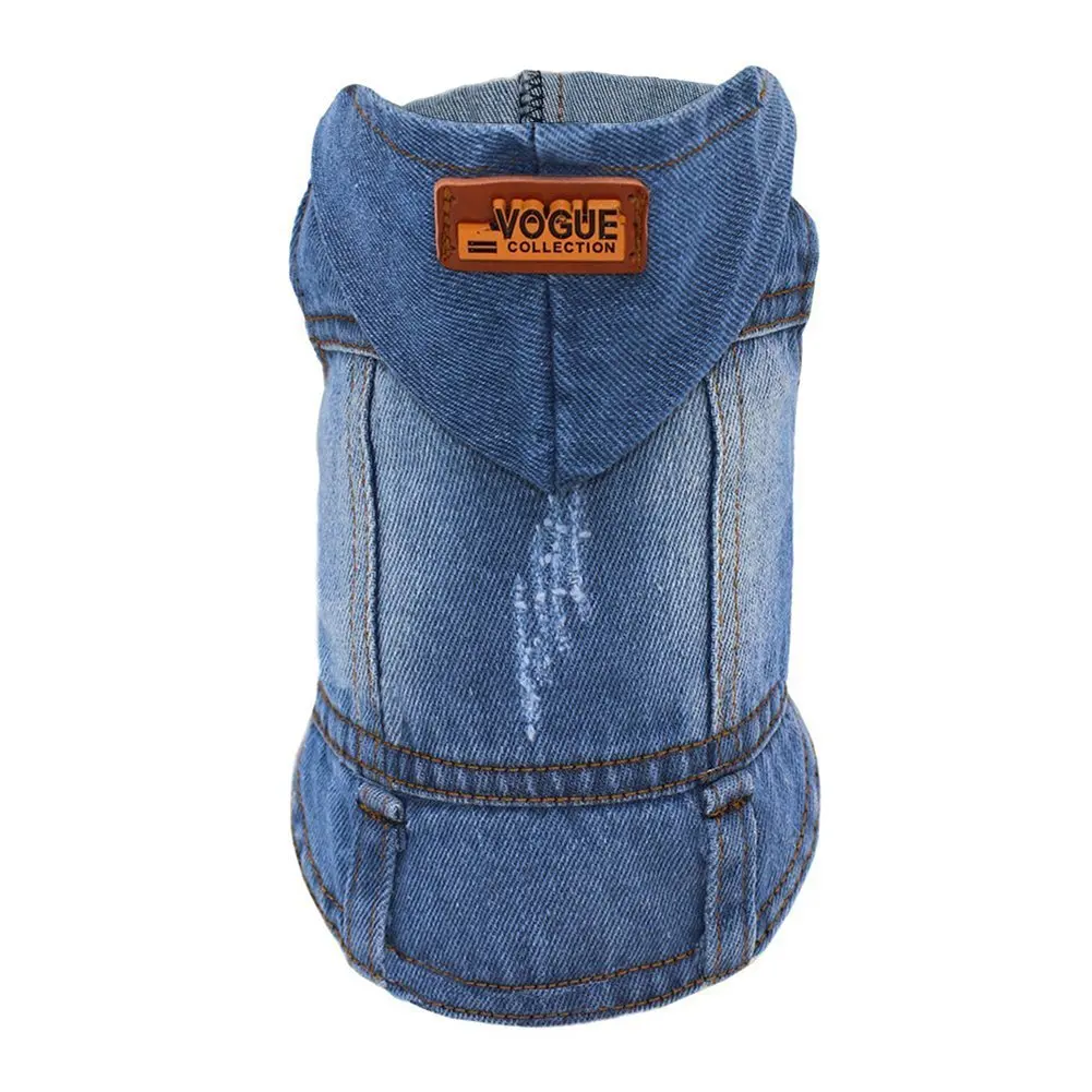 DOG Clothes Jeans Jacket Cool Blue Denim Coat Small Medium Dogs Lapel