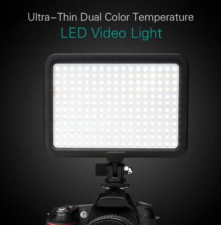 BI-COLOR LED Video Lampada CN 240 CH FOTOCAMERA-Luce video-Light Luce testa 