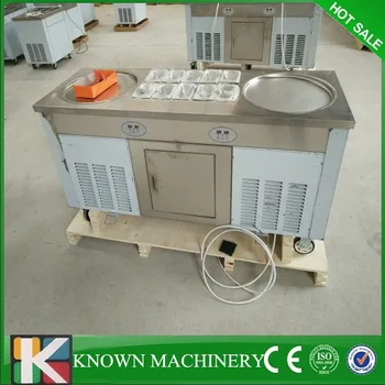 

Customized big pot size touch display screen thailand style fry rolling ice cream machine 110v/220v