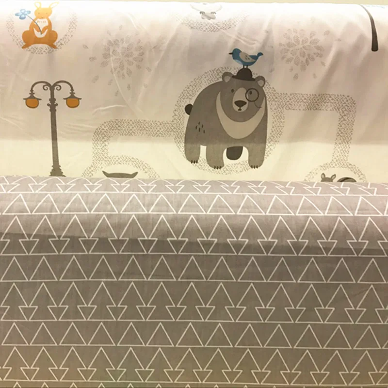 

Cotton twill fabric printed Bear baby quilting fabric by half meter DIY sewing patchwork fabric sheet fabric