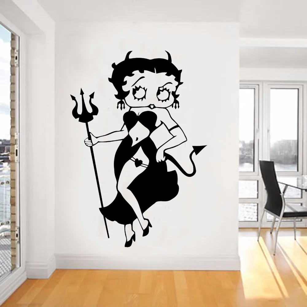 Devil Chick Betty Boop Bedroom Giant Wall Mural Art Sticker Transfer Vinyl Cut Decal Stencil Artist S Wall Mural Template And Price Sheet