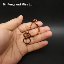 Коллекция Красный Медь Интеллектуальная блокировка игрушка мозг тестер головоломки кольцо Арфы Форма