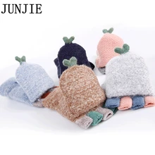 Женский без пальцев перчатки женские зимние открытые митенки для пальцев трикотажные теплые флип перчатки без пальцев высокое качество, 10 пар в партии