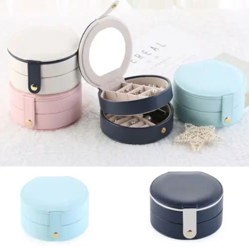 

2019 Jewelry Box Mini Three Layers Portable Travel PU Leather Jewellery Ornaments Case Storage Boxes