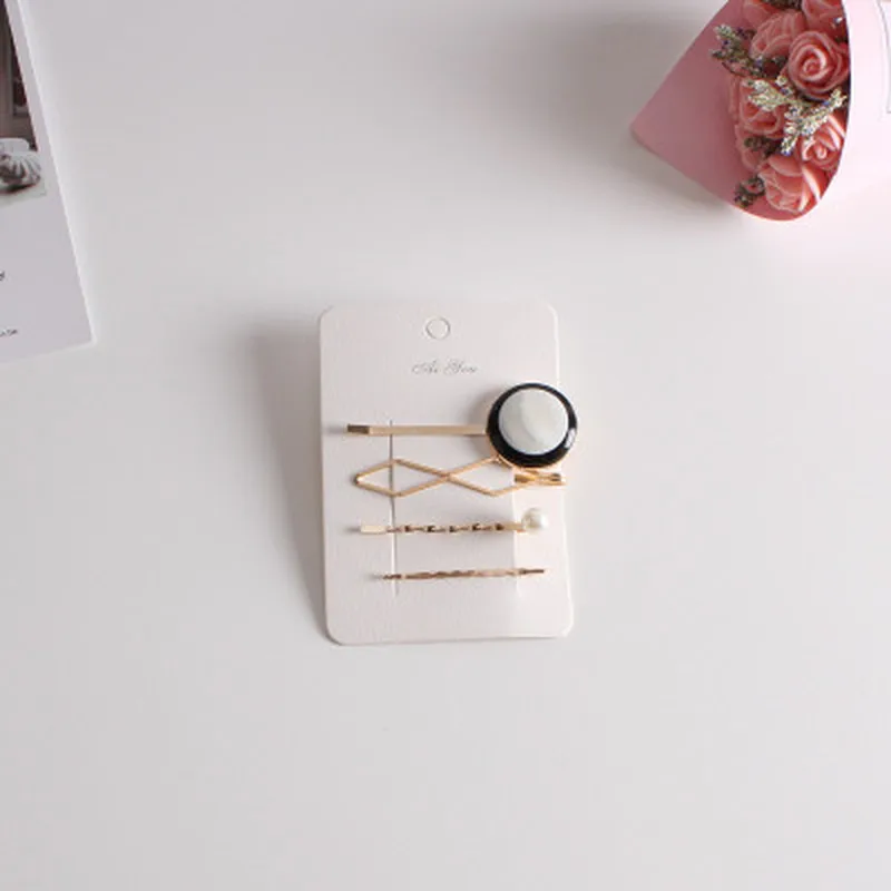 3PCS/Set Vintage Fashion Korean Women Imitiation Pearl Hair Clip Button Hairband Bobby Pin Barrette Hairpin Accessories New