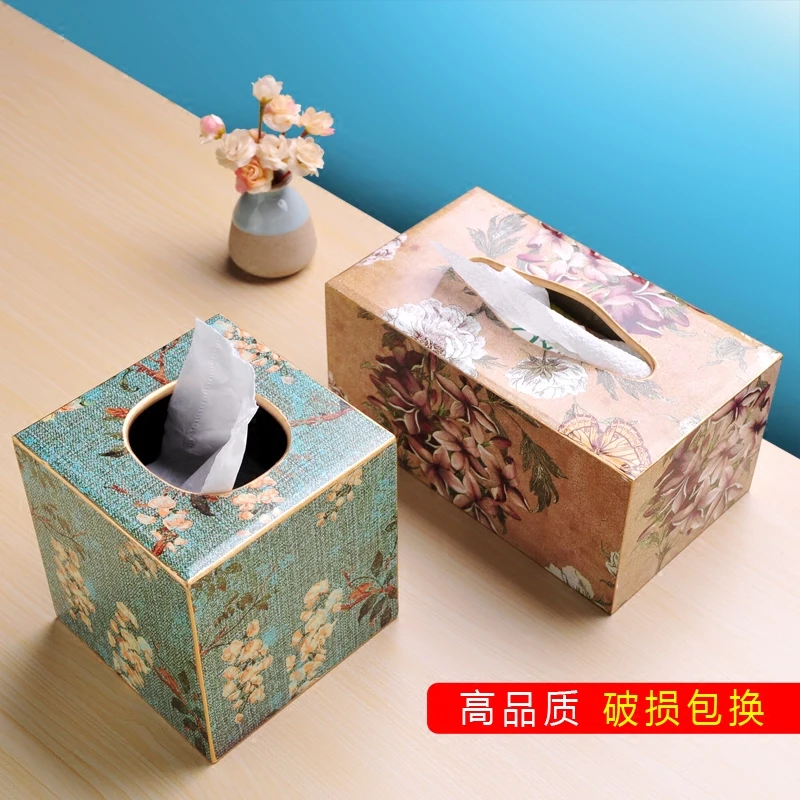 

10 Style Wooden Retro Tissue Box Creative Coffee Table Living Room Home Napkin Tray American Minimalist Cute Tray Wedding Gift