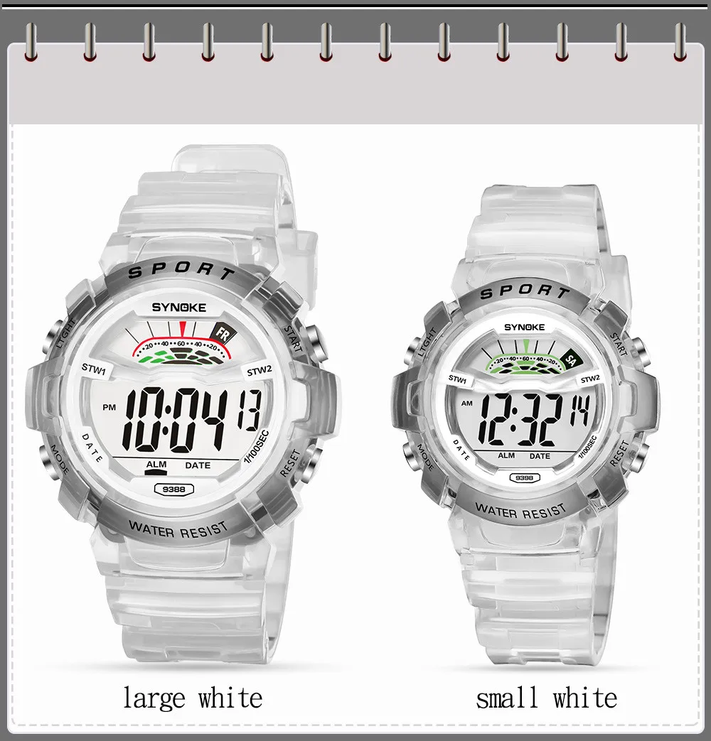 Для мальчиков студент Водонепроницаемый спортивные часы светодиодный цифровой Дата наручные часы
