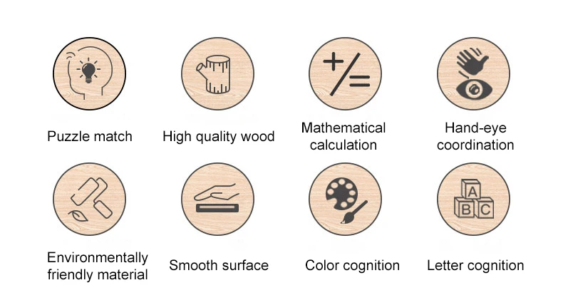 Beiens деревянные строительные блоки игрушки Монтессори математическая игрушка цифровая буквенная головоломка доска познания деревянные детские игрушки Обучающие ресурсы
