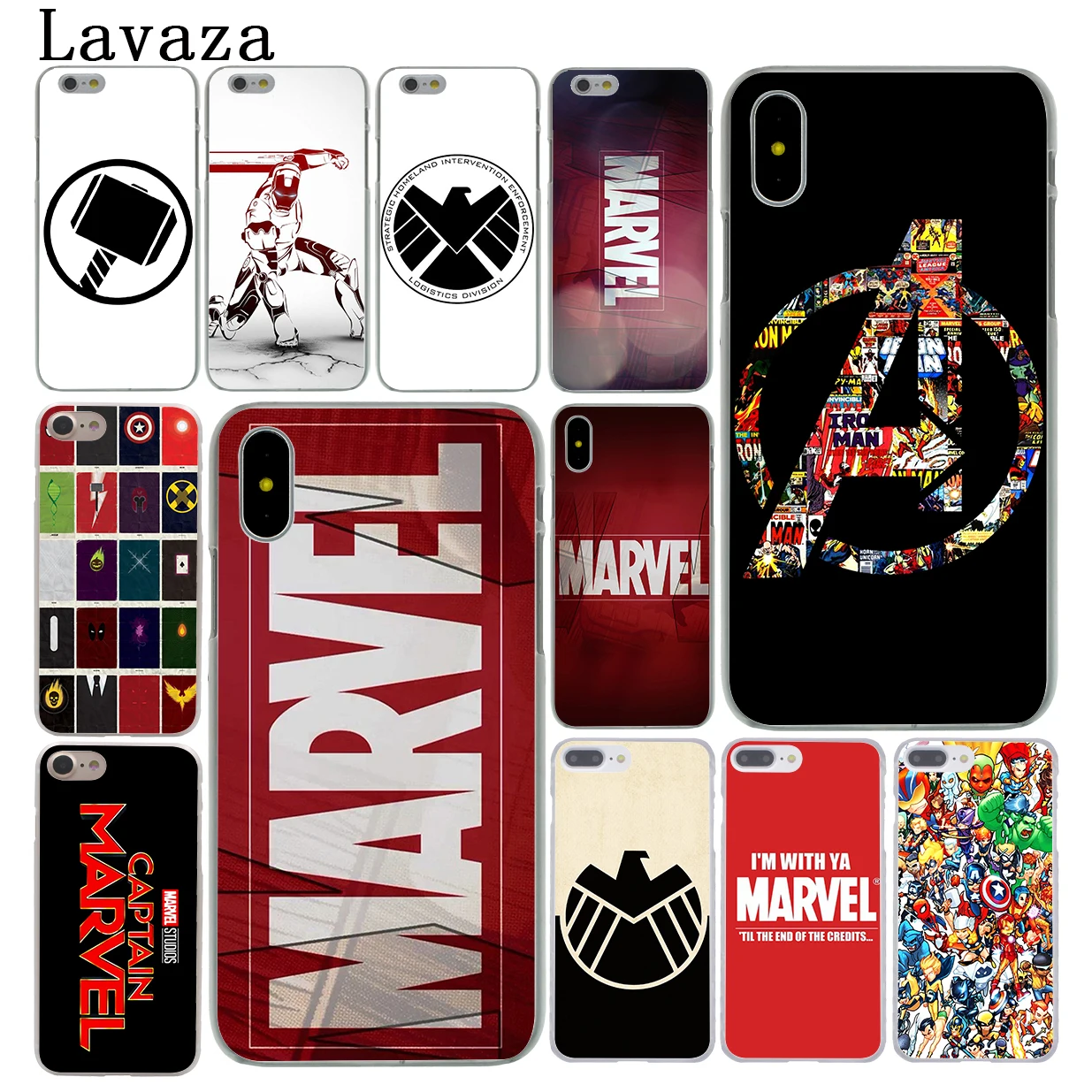 Lavaza Luxury Marvel Comics logo Hard Cover Case for Apple