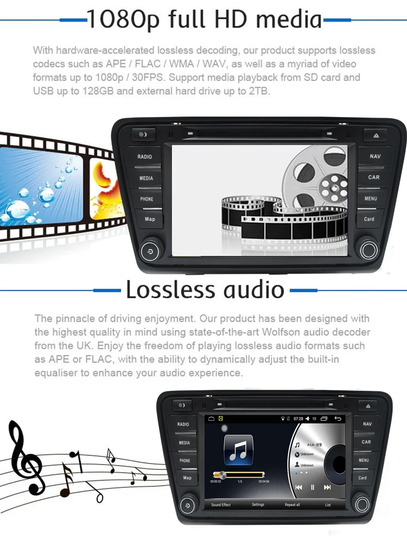 Discount Car Multimedia Player Android 7.1 8 inch car dvd 2 din car radio with navigation For Skoda Octavia A7 2013-2014 7