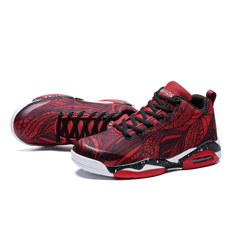 Los hombres zapatos de Baloncesto deporte de alta zapatillas transpirable al aire libre atléticos hombres botas de tobillo Lace-up cesta Baloncesto tamaño grande