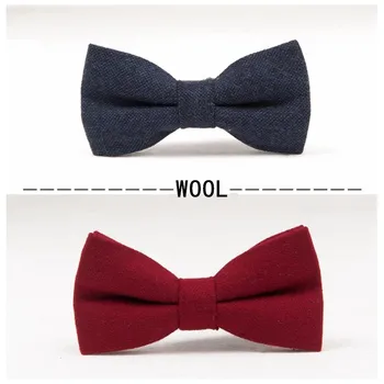 

fashion wool bow tie finest men's bowtie butterfly business bowknot party neckwear groom bow ties red blue black white 2 pcs/lot