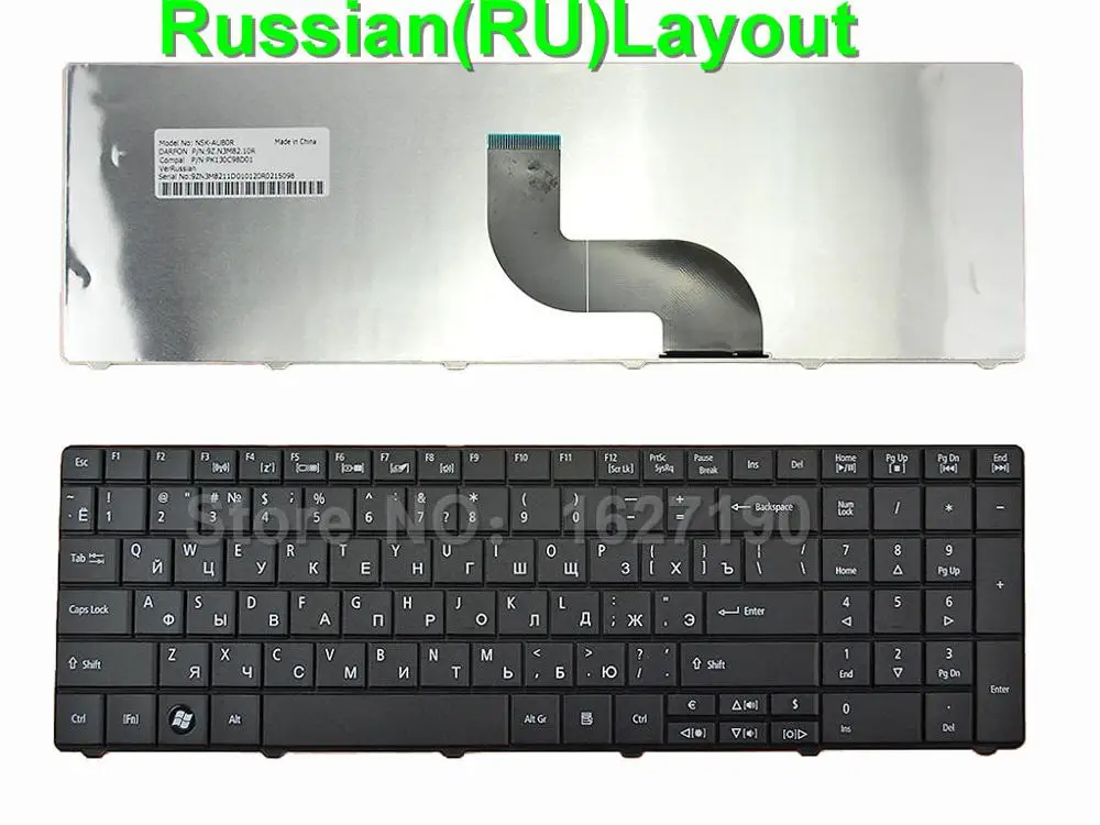Русская/Русская клавиатура для ноутбука ACER AS5741G черная (совместимая с 5810t OEM)