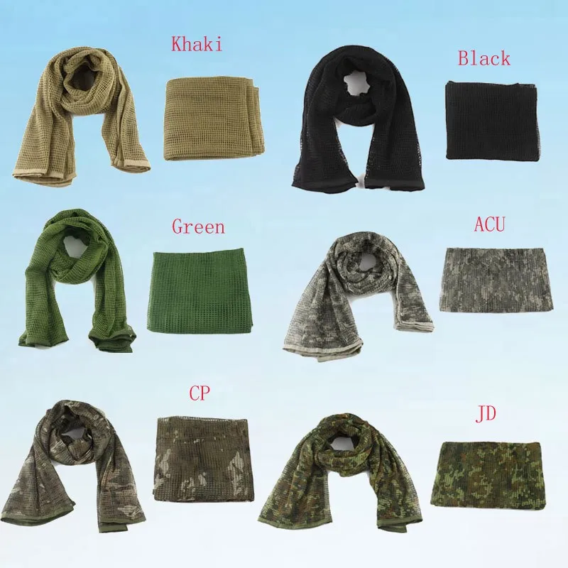 Многофункциональный Военный Камуфляжный сетчатый шарф, Открытый тактический шарф, снайперская вуаль, шарфы для страйкбола, охоты, пешего туризма
