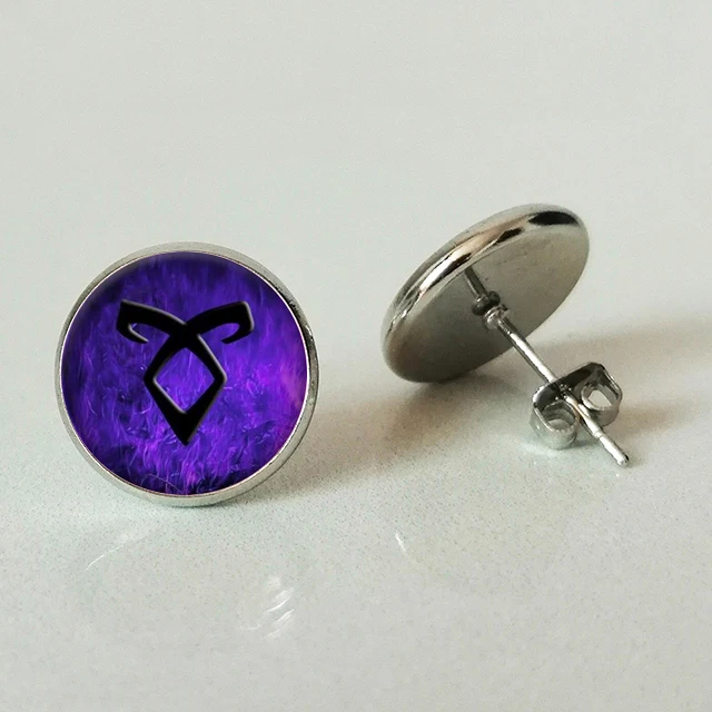 Новый Город костей стеклянные серьги-гвоздики Angelic rune angelic mortal инструменты