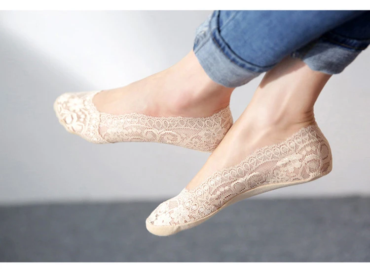 BEFORW весна лето тонкие носки корейский стиль силиконовые Нескользящие невидимые попсокет кружевные носки женские носки тапочки