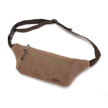 

Unisex Casual Fanny Pack Waist Bag Canvas Patchwork Pillow Shape One Bag Staps Bages For Running Outdoor