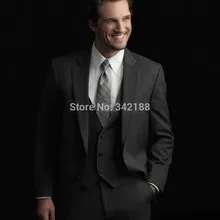 Индивидуальный размер и цвет боковое отверстие темно-серый Жених Смокинги друзей жениха Мужские свадебные костюмы(пиджак+ брюки+ галстук+ жилет) H100wedd