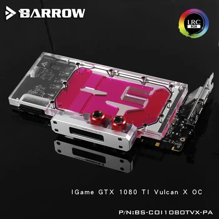 

Barrow LRC RGB v1/v2 Full Cover Graphics Card Water Cooling Block BS-COI1080TVX-PA for Colorful IGame1080TI Vulcan X OC