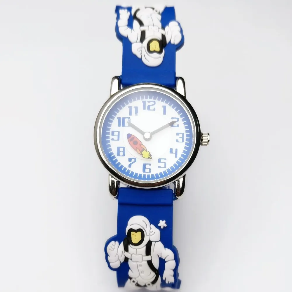 Уиллис мода Дети Смотреть мультфильм астронавт силиконовый браслет синий ремешок для часов дети Часы Обувь для мальчиков подарок наручные