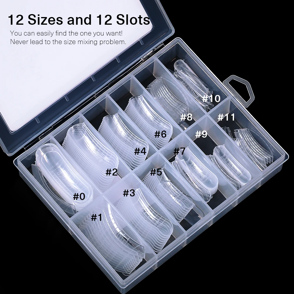 

Lacheer False Nail Art Tips Card Practice Display Fake Nail Tips Transparent White False Tips Nail Manicure Tools