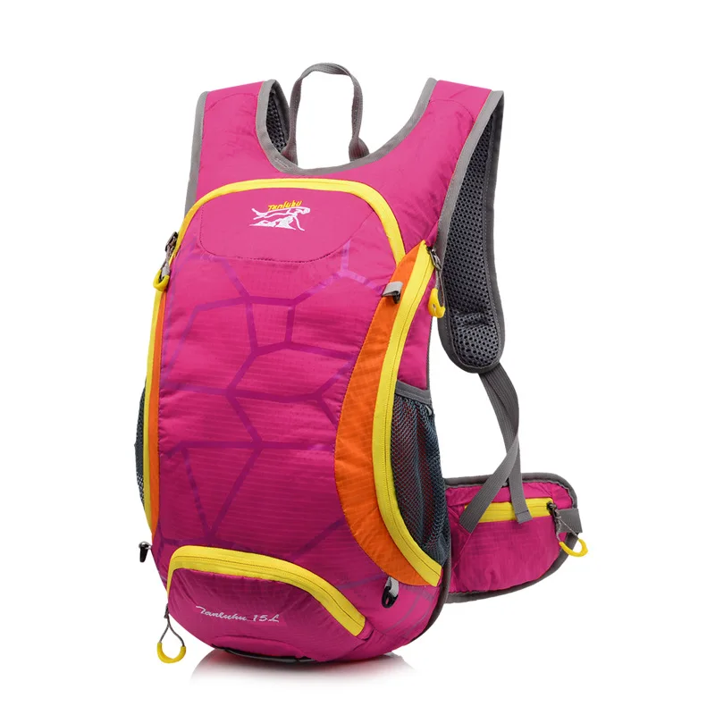 15л Сверхлегкий велосипедный рюкзак, мужской водонепроницаемый наплечный Рюкзак Для Езды, дорожная сумка, гидратация, mochilas wo, мужской рюкзак - Цвет: rose red