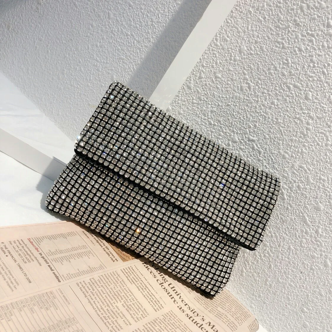 

LOVELY Korean Woman Package Rhinestone Sparkle Small Square Package Wrap Trend Single Shoulder Satchel