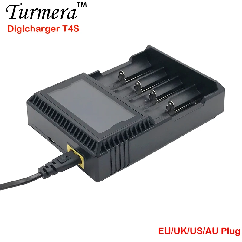 

Charger 18650 T4S Battery Charger LCD Smart Charging for 18650 21700 14500 16340 26650 12V DC