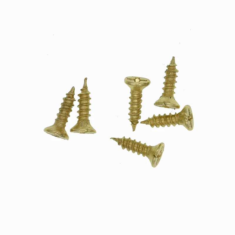 Fasteners Color : 10mm, Size : Silver Panel Screws 200PCS Screws M26mm 8mm 10mm Bronze Flat Round Head Self-Tapping Screw for Antique Hinges Decoration Wood Hardware Tool Nails