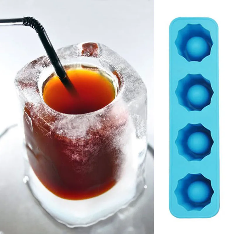 

4 in 1 Ice cube tray mold silicone freezer for ice cream makers ice cube trays mould creative summer drinking ice cups