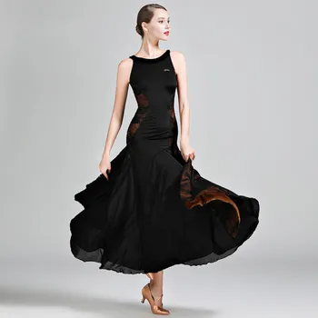 

Ballroom Dance Competition Dresses Ladies Modern Waltz Tango Standard Women Dress Sleeveless Lace Performance Dancing Wear